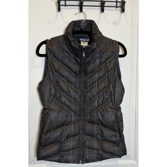 Vintage Patagonia‎ Plaid Puffer Vest S Chevron - No Hood - Picture 1 of 5